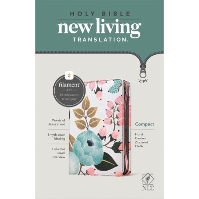 NLT Compact Zipper Bible, Filament Enabled Edition, Floral